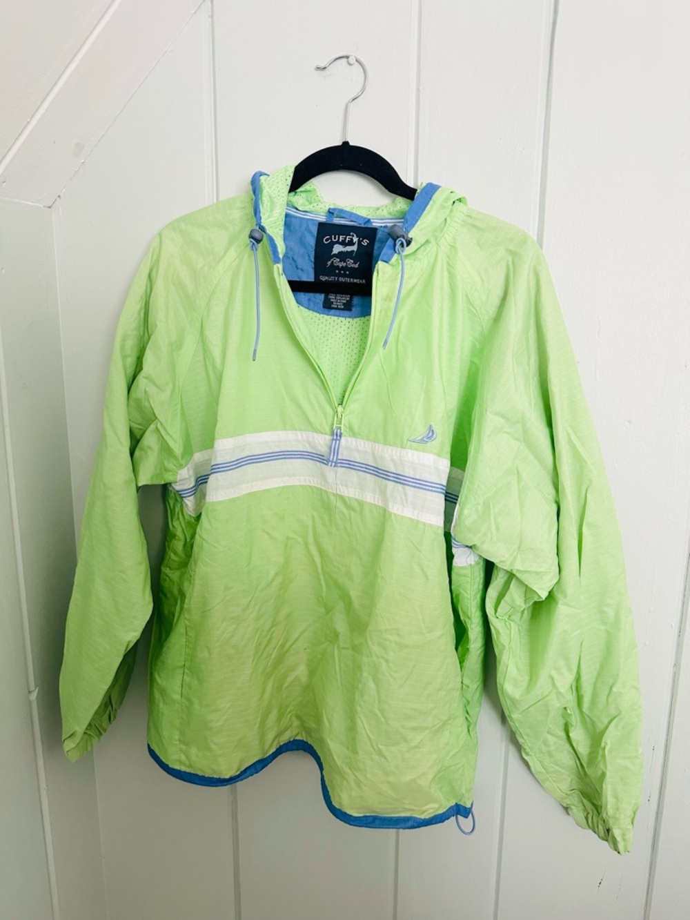 Vintage Cuffy’s Cape Cod Lime Pullover Windbreaker